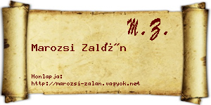 Marozsi Zalán névjegykártya
